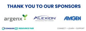 Sponsor logos for argenx, Alexion, and Amgen